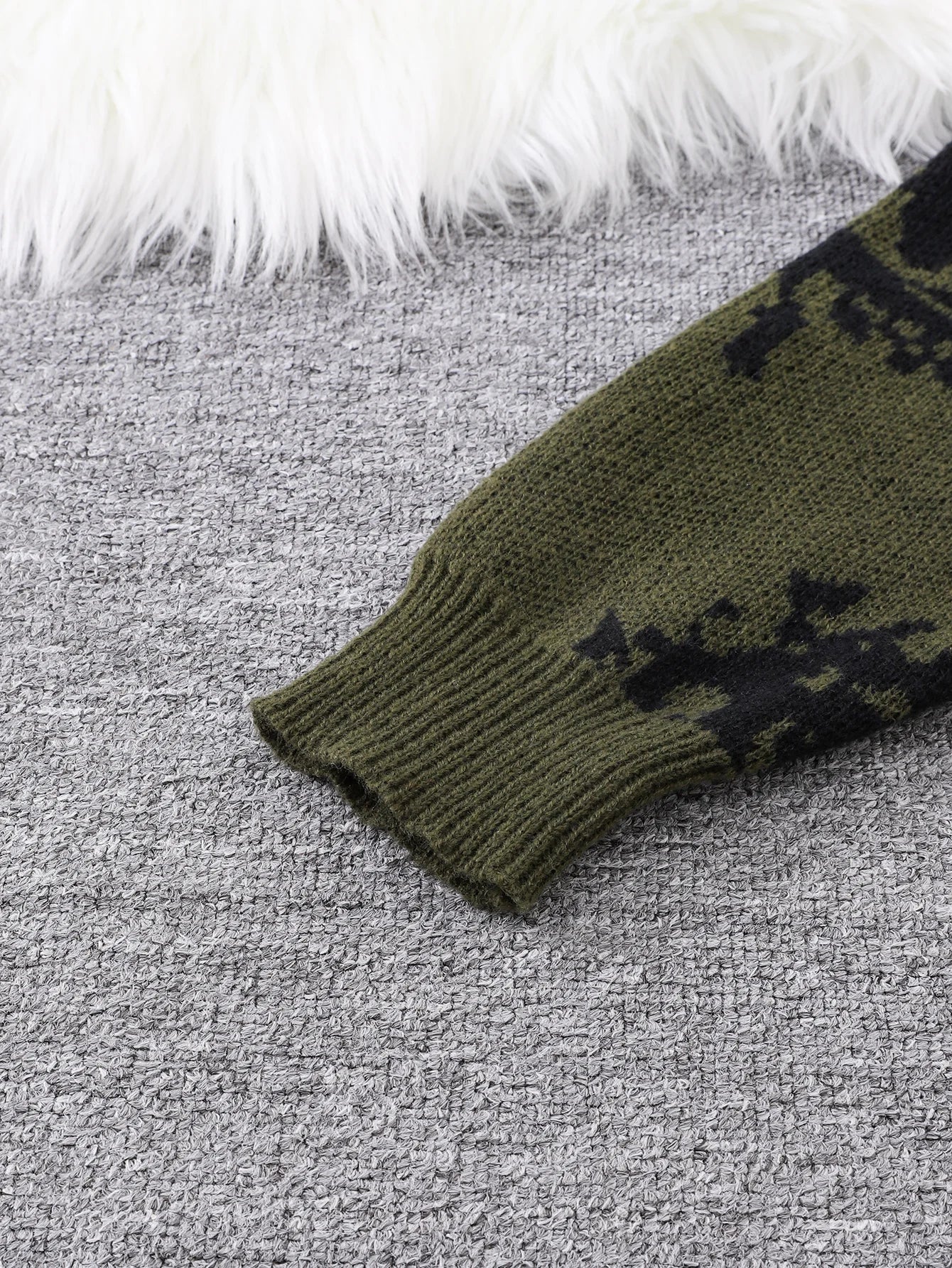 New Popular Autumn and Winter Abstract Eye Jacquard Pattern Pullover Sweater Casual Round Neck Knitted Men's Pullover