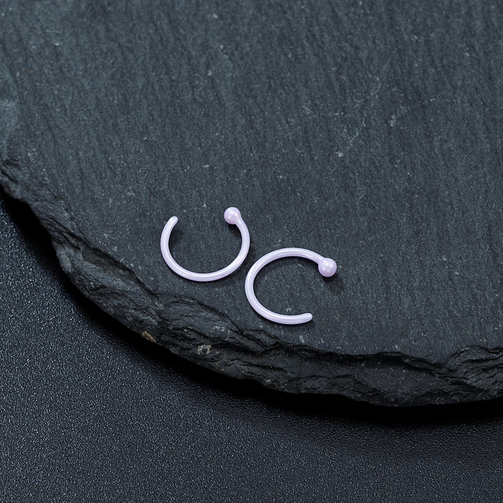 MKENDN 8MM Hypoallergenic Bioceramic Hoop Earrings for Healing Piercings Medical Grade Studs Ear Posts Anti-Allergy Ear Jewelry