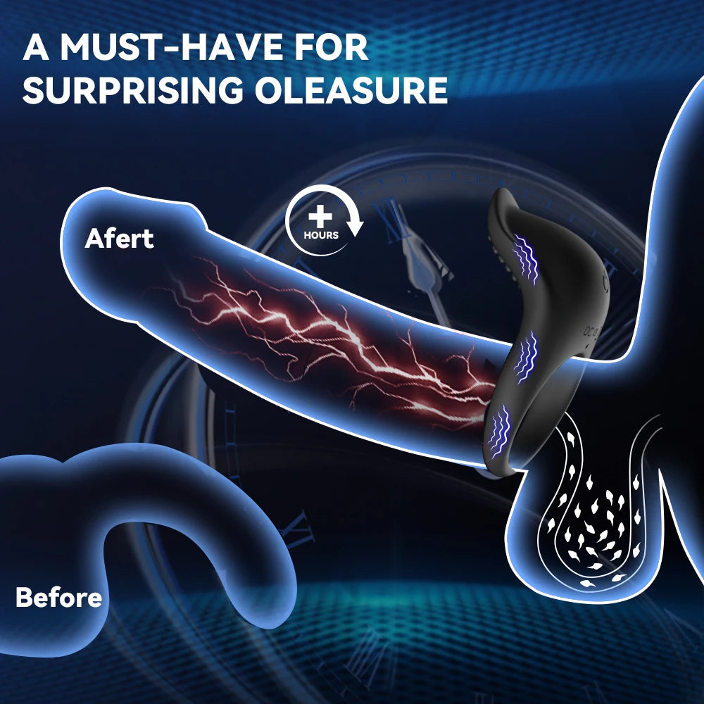 APP Control Vibrating Penis Ring Men Cock Ring Vibrator Clitoris Scrotum Stimulation Delay Ejaculation Sex Toys for Couples 18+