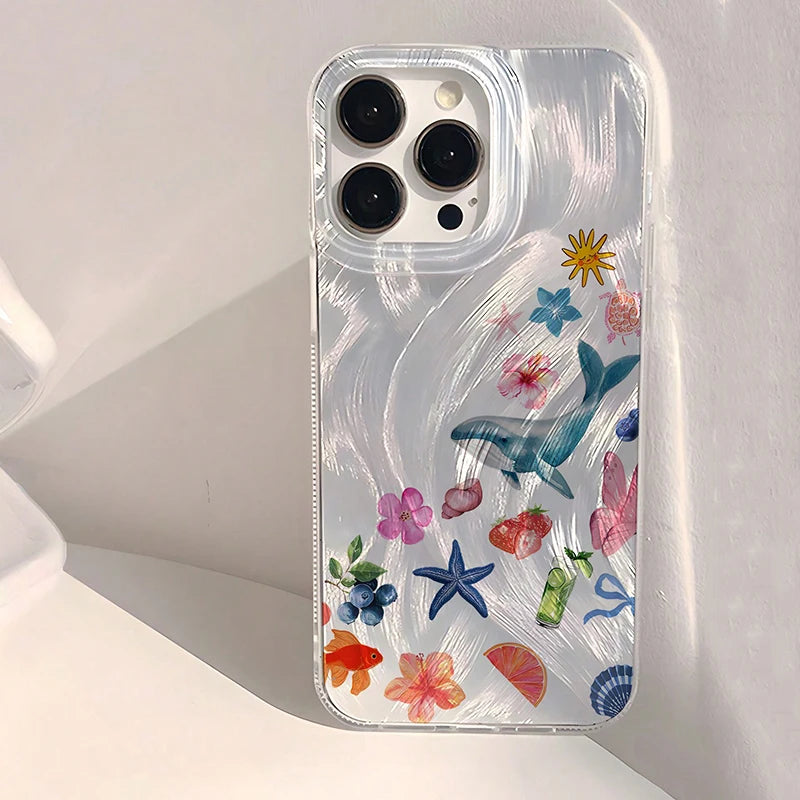 Seashell Starfish Pattern Phone Case for Xiaomi Redmi Note 13 4G Cases Redmi Note 12 Pro Plus5G 12S 11S 11 10 10S 9 9S 13C Cover