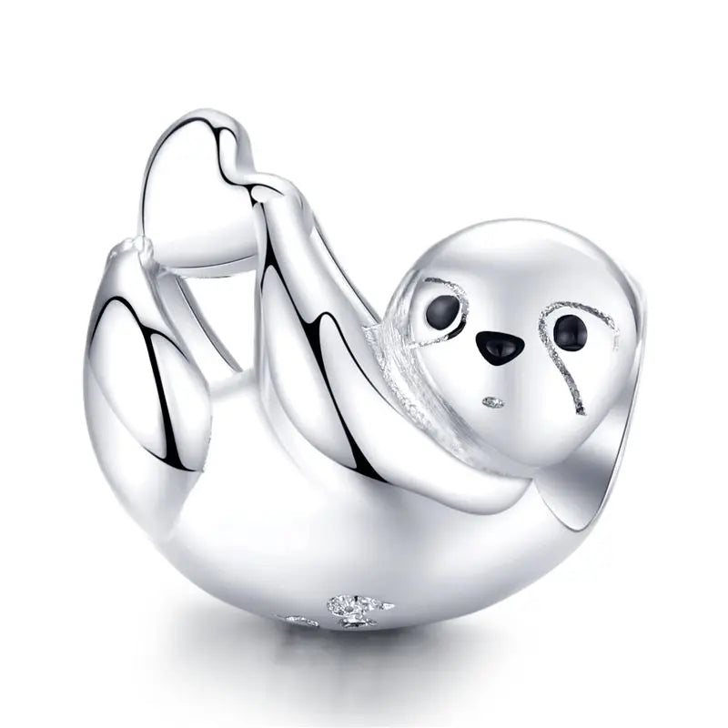 BAMOER 925 Sterling Silver Animal Pendant Colorful Zoo World Flying Dragon Beads Original for Women Teens DIY Cute Necklace