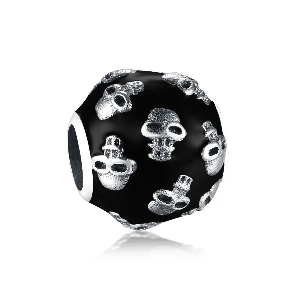 New 925 Sterling Silver Halloween Glow-in-the-dark Coffin Boo Skull Pumpkin Charm Bracelets Pendant Jewelry Halloween gifts