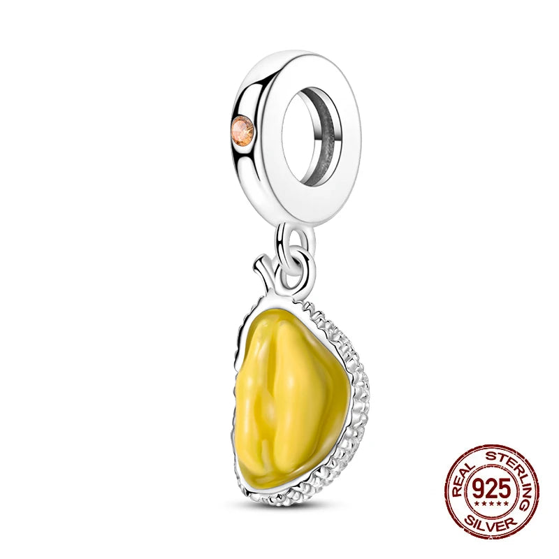 925 Silver Change Color Strawberry Cherry Avocado Fruit Series Charms Beads For 925 Original Bracelets DIY Birthday Jewelry Gift