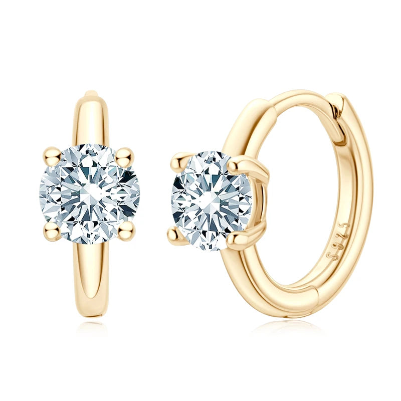OXTAO Hoop Earrings D Color Moissanite Diamond Earrings 0.5ct For Women Real 925 Silver Four Claw Earrings Fine Jewelry Gift GRA