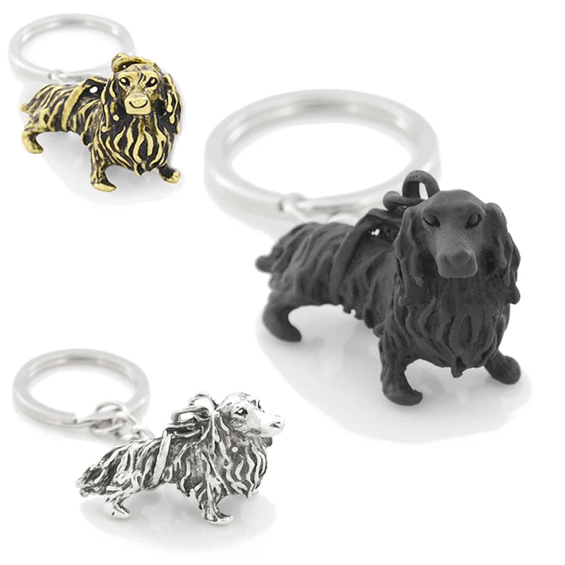 Vintage 3D French Bulldog&Pug Key Chains Cute Animals Keychains Keyring Pet Fashion Jewelry Boyfriend Girls Gift Accessories