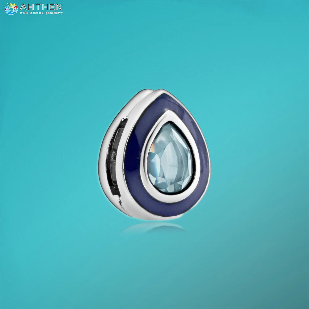 Ahthen 925 Sterling Silver Bead Silver Star Timeless Sparkle Heart Dangle Clip Charms fit Snake Chain Reflexions Bracelets