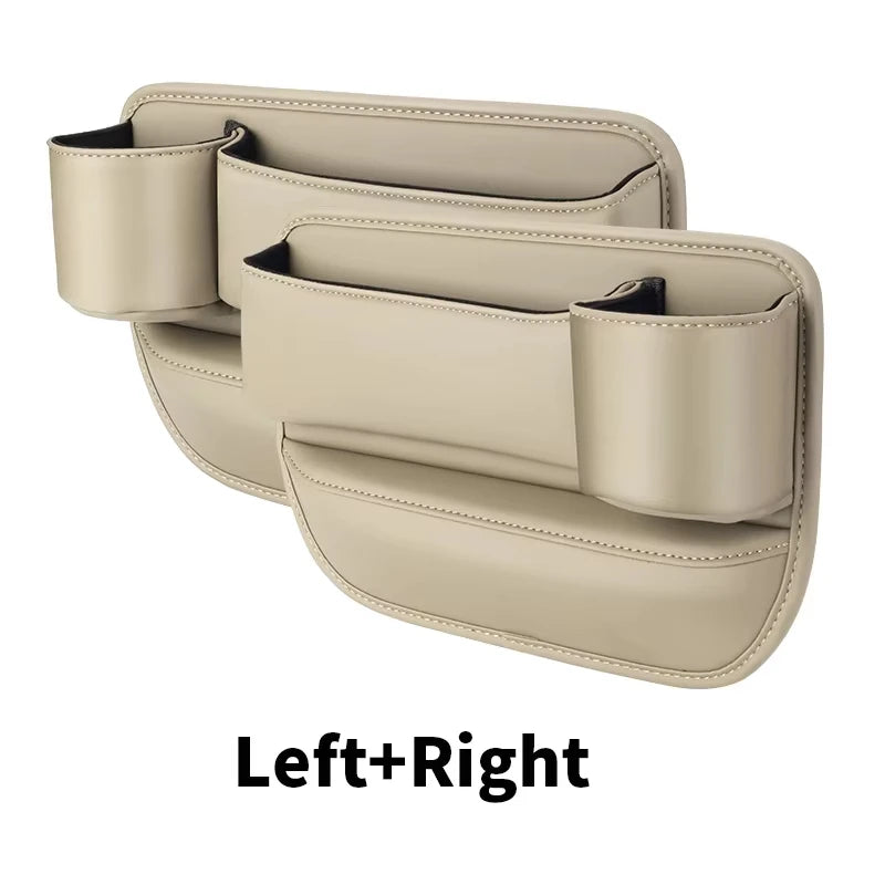 Car Seat Gap Filler Automotive Seat Leather Storage Box with Cup Holder Universal Seat Gap Organizer Adjustable Seat Storage Box - Madeinsea©