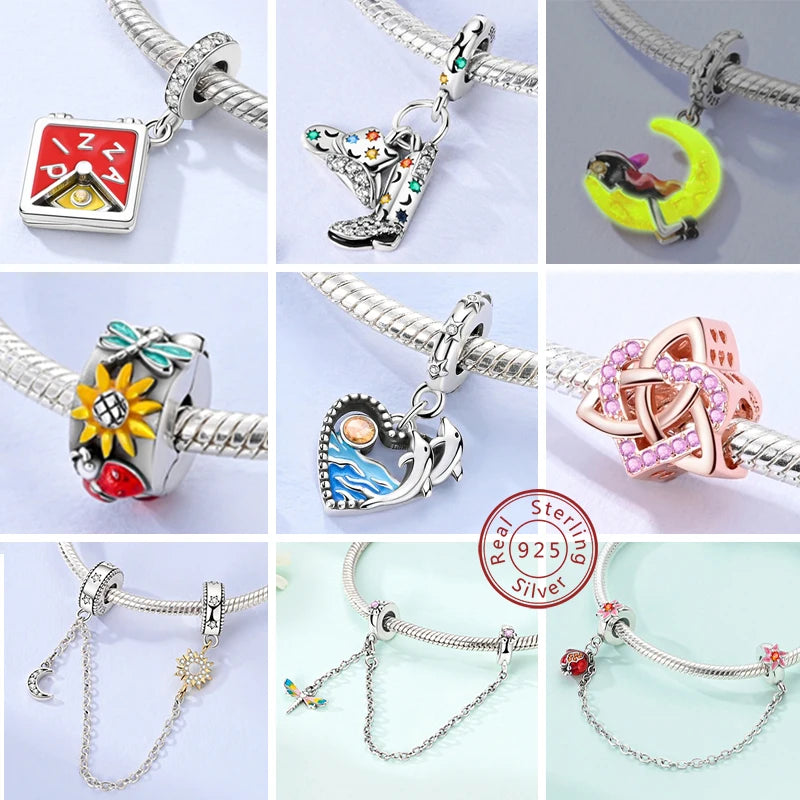 2024 neue 925 Sterling Silber Charms Perlen Fit Original Armband Halskette Charme DIY Schmuck Für Frauen Geschenk