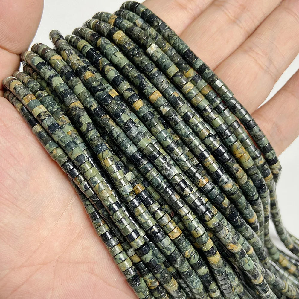 2x4mm Blue Flat Round Stone Bead Imperial Agates Jades Rondelle Loose Beads For Jewelry Making DIY Bracelets Necklace Handmade