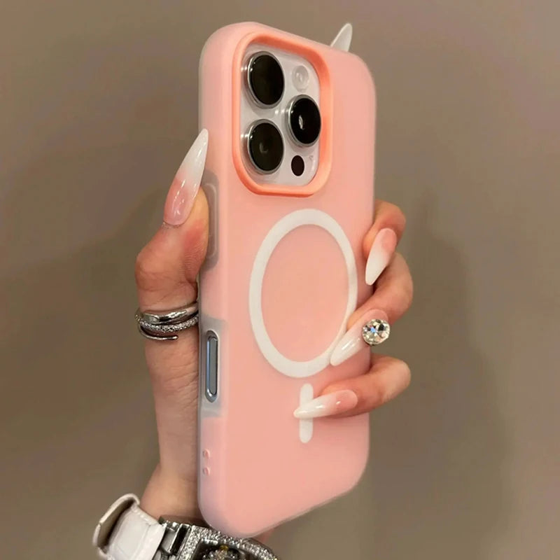 Luxury 2 IN 1 Candy Color Magnetic Phone Case For Samsung S25 Ultra S24 FE S23 Plus S25 Edge Cases Magsafe Wireless Charge Cover - Madeinsea©