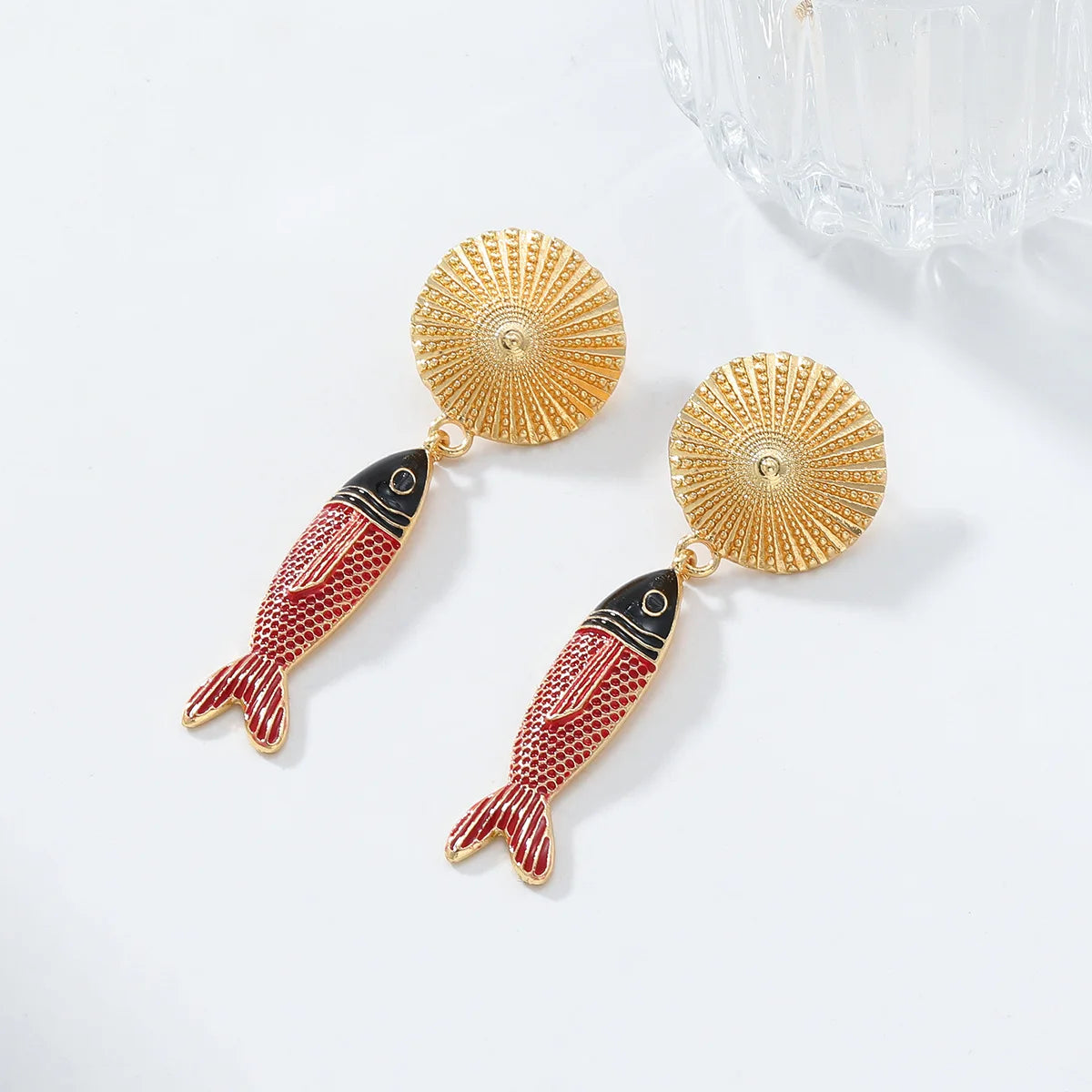 ZAA Luxury Fish Pendant Beach Vacation Style Earrings