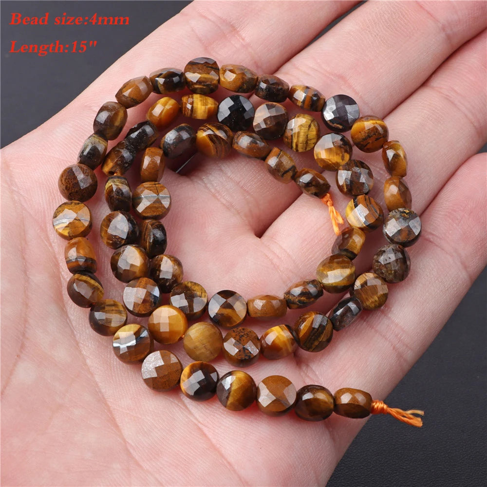 45 Kind Tiger Eye Stone Bead Natural Yellow Cabochon Round Faceted Square Loose Beads Fit Fashion Jewelry Making Handmade Supply