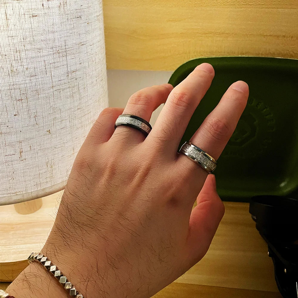 Stainless Steel Rime Ring For Men Women Gold Silver Black Color Unisex Gothic Accessories Trendy Not-fade Jewelry Unisex Gift