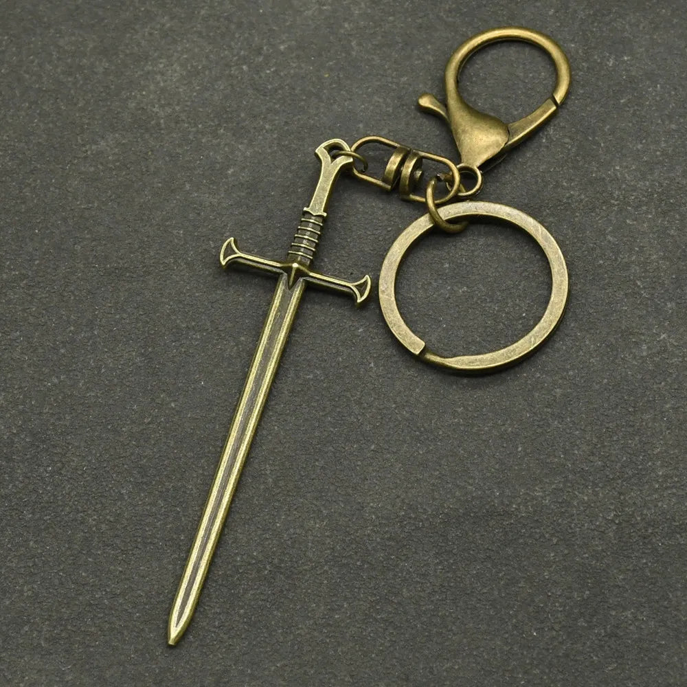 10pcs Gothic Cross Sword Charm Keychain Warrior sword Pendant Keychains for Men Accessories Bag Car Key Ring Jewelry