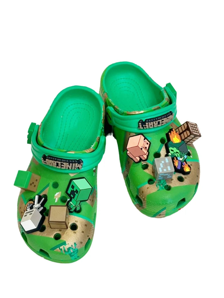 Fashion Green Cartoon Character Summer Children Cute Cartoon Children's Slippers Non-Slip Soft Soled Sandals Gift