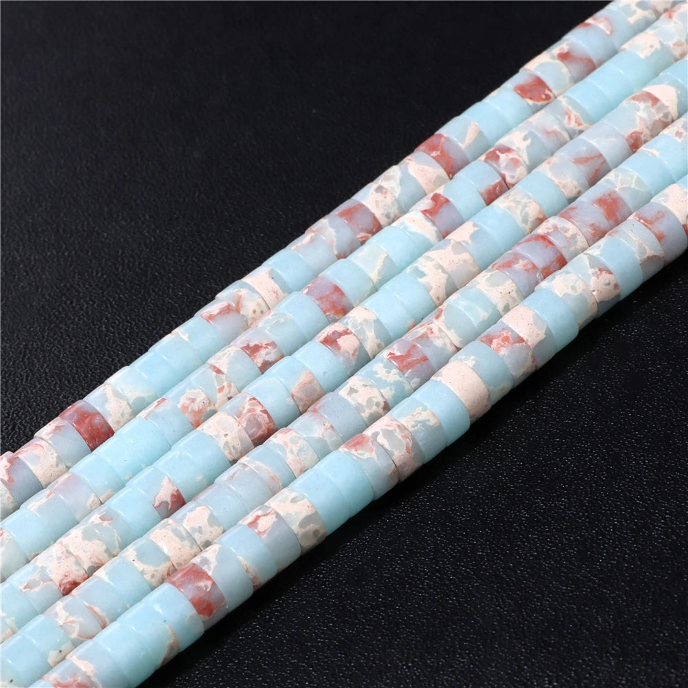 6x3mm Natural Flat Round Stone Beads Turquoises Labradorite Jaspers Spacer Loose Heishi Bead For Jewelry Making DIY Accessories