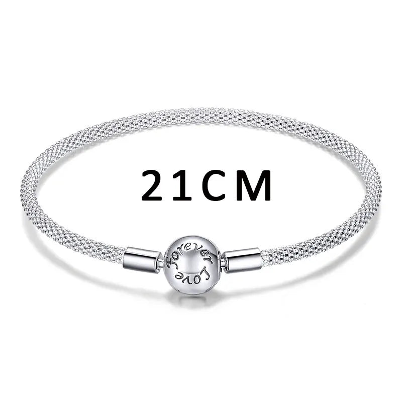 BISAER Bracelet en argent sterling 925 massif, maille serpent, zircon, bracelet et jonc avec breloque œil de démon bleu, tailles 17 à 21