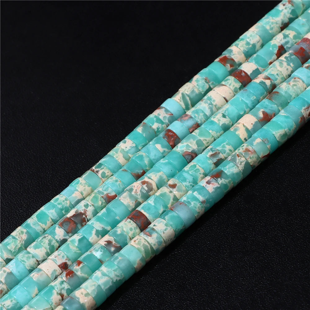 6x3mm Natural Flat Round Stone Beads Turquoises Labradorite Jaspers Spacer Loose Heishi Bead For Jewelry Making DIY Accessories