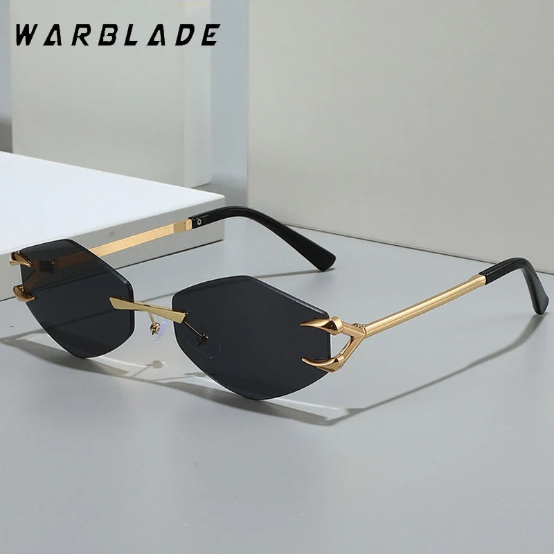 2025 metall Kleine Rahmen Polygonal frauen Sonnenbrille Mode Randlose Rhombus Sonnenbrille Für Weiblich Männlich Sommer Reisen Brillen