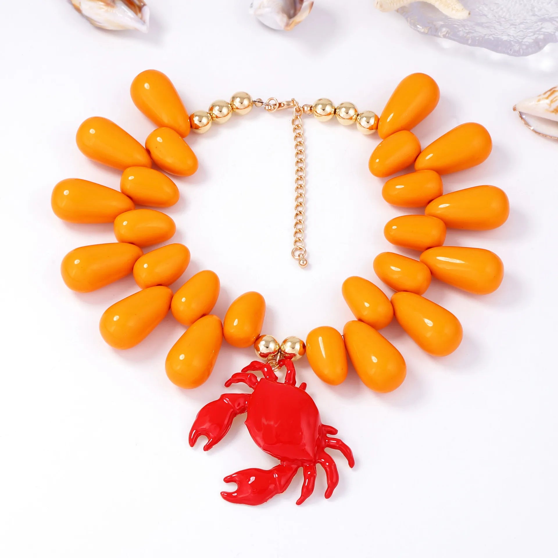 Multi-color Exaggerated Alloy Printed Crab Women's Choker Necklace