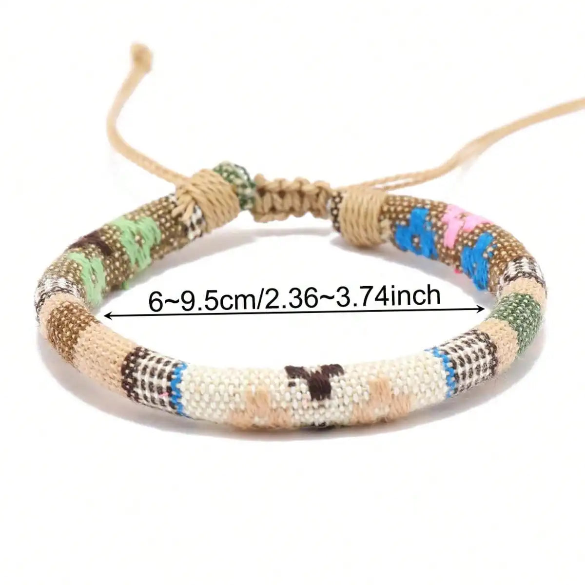 24pcs Bohemian 2 Style Woven Bracelets Set, Random Colorful Cloth Art Friendship Surf Bracelet For Men Women