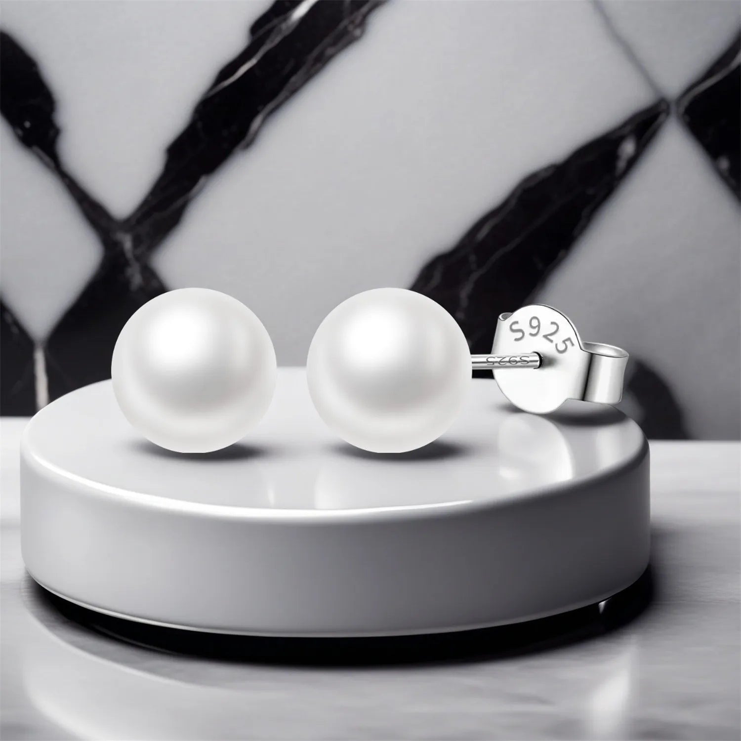 PANPOKI S925 Sterling Silver Versatile And Minimalist Pearls Stud Earrings For Lady S925 Jewelry Party Anniversary Trendy Gifts