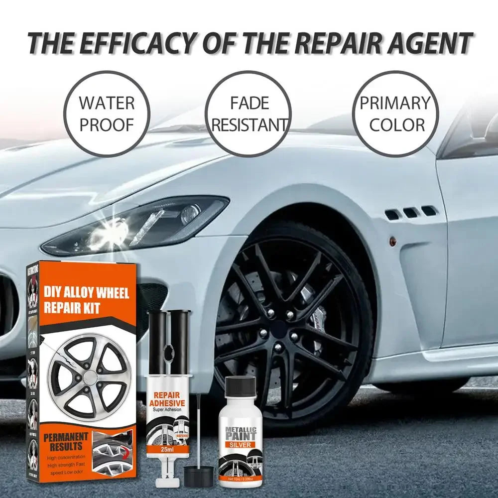 DIY Alloy Wheel Repair Kit Wheel Scratch Repair Kit Wheel Scratch Repair Kit For Damage To Alloy And Steel Wheels Auto Rim Dent - Madeinsea©