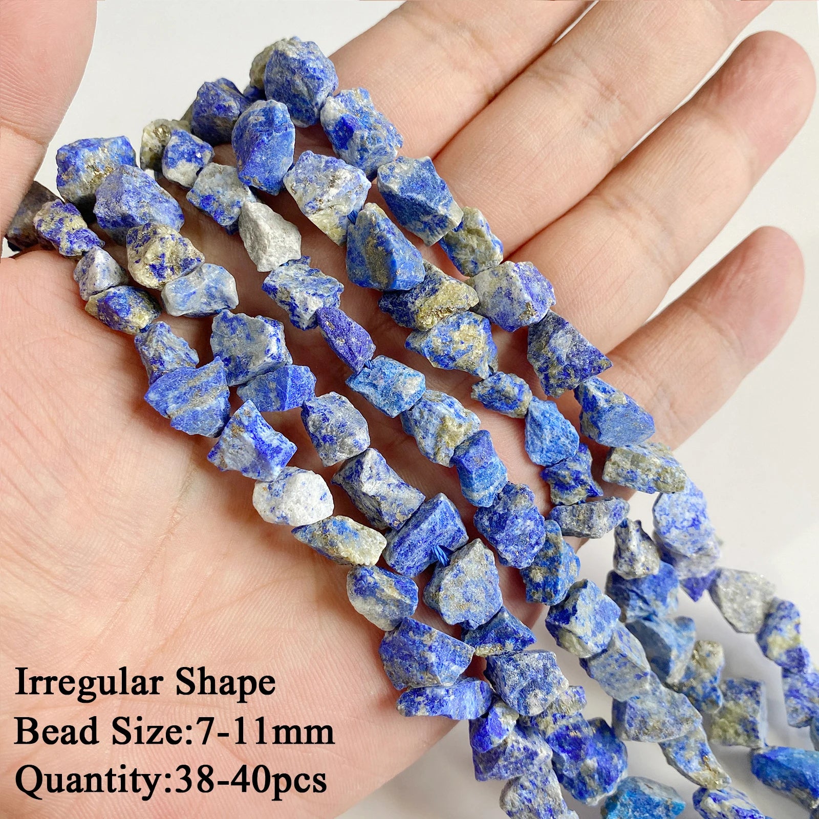 Natural Lapis Lazuli Healing Stone Bead Handmade Necklace Bracelet Bead Accessories For DIY Wisdom,Confidence,Prosperity Jewelry