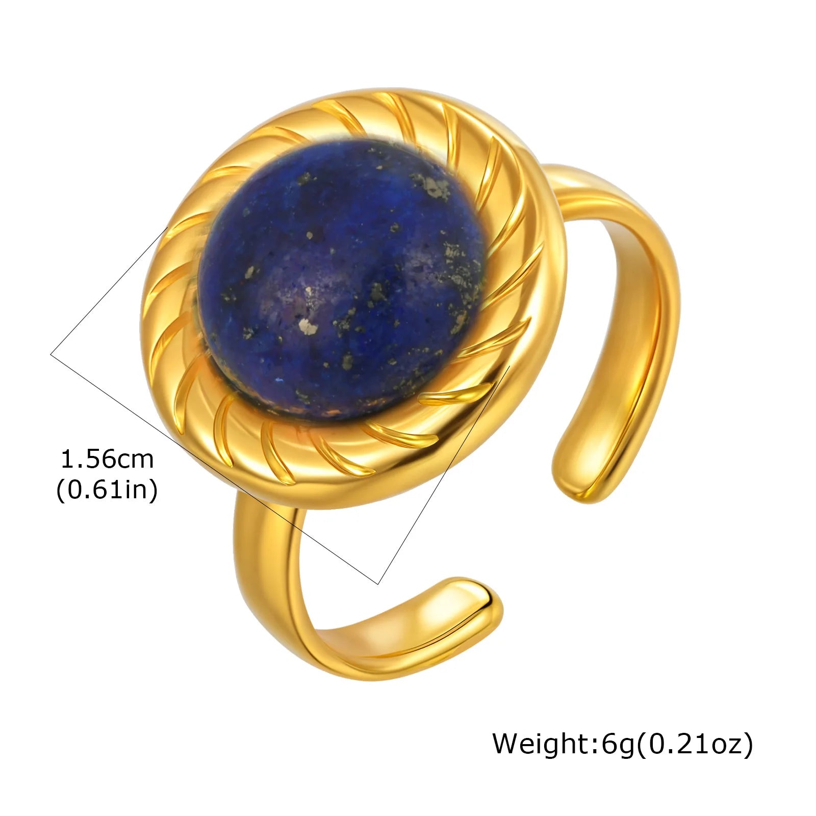 Vnox Elegant Natural Stone Stainless Steel Rings Fashion Colored Pearl Opal Turquoise Rings For Women Retro Waterproof Jewelry