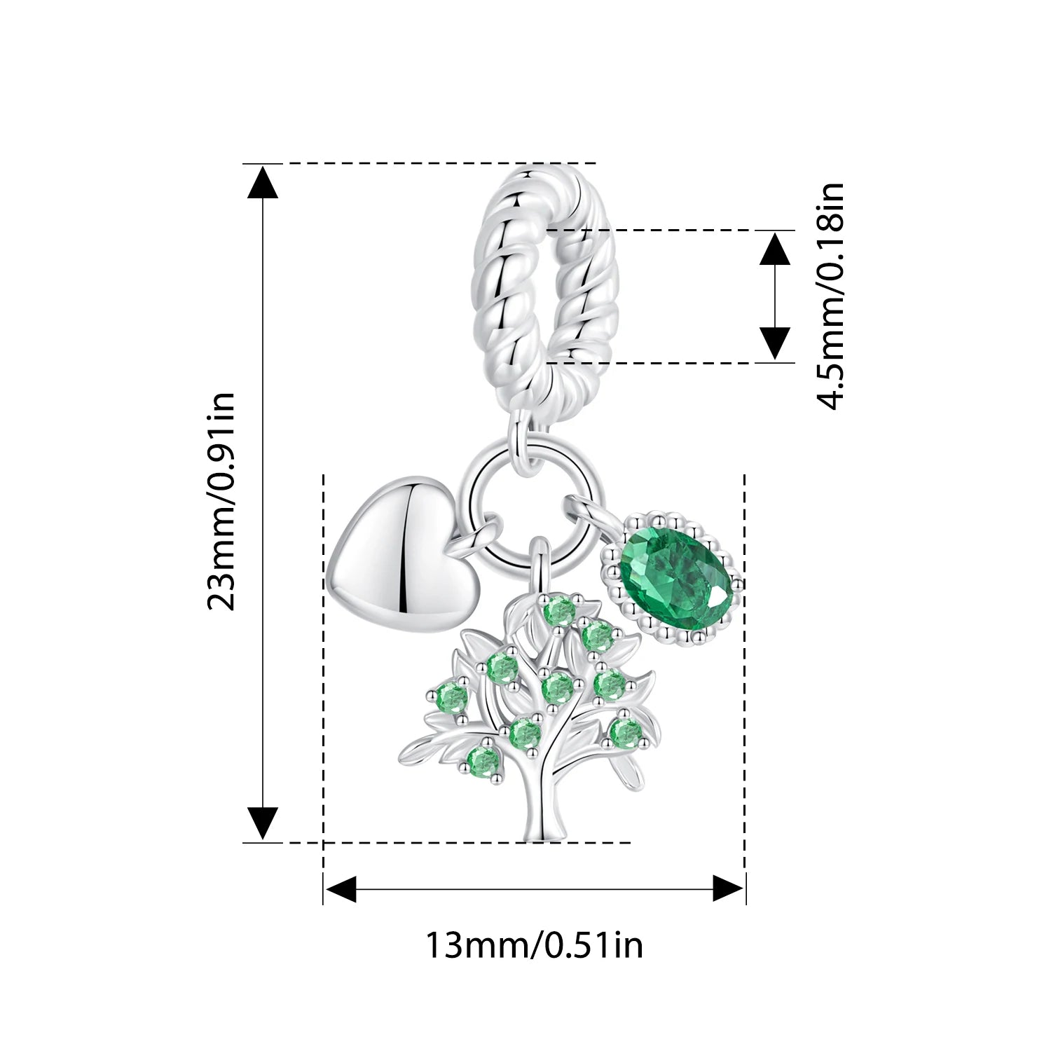 WOSTU 925 Sterling Silver Tree of Life Charm Pendant Hollow Family Original Fit for Women Bracelet DIY Birthday Fine Jewelry