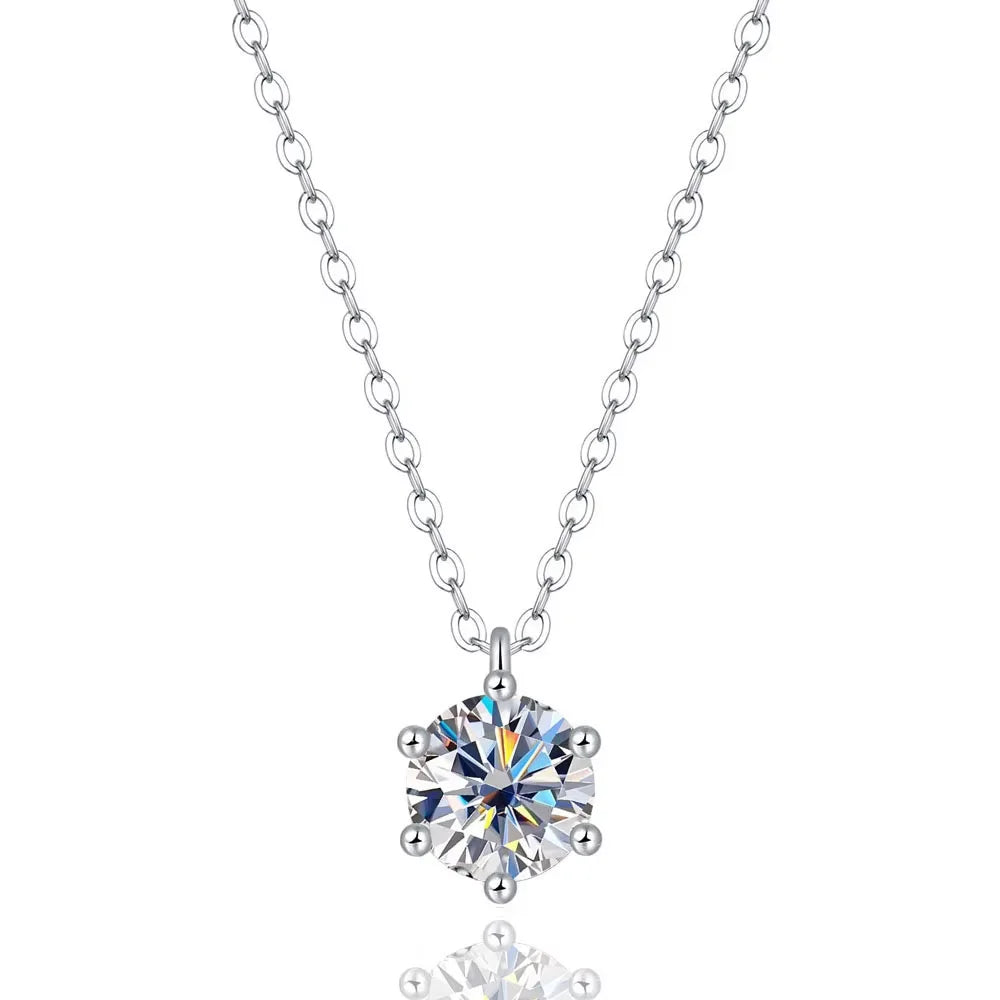 Serenity 1ct 2ct 3ct 5ct D Color Moissanite Pendant Necklace For Women Gift 100% S925 Sterling Silver Plated 18K Neck Chain GRA