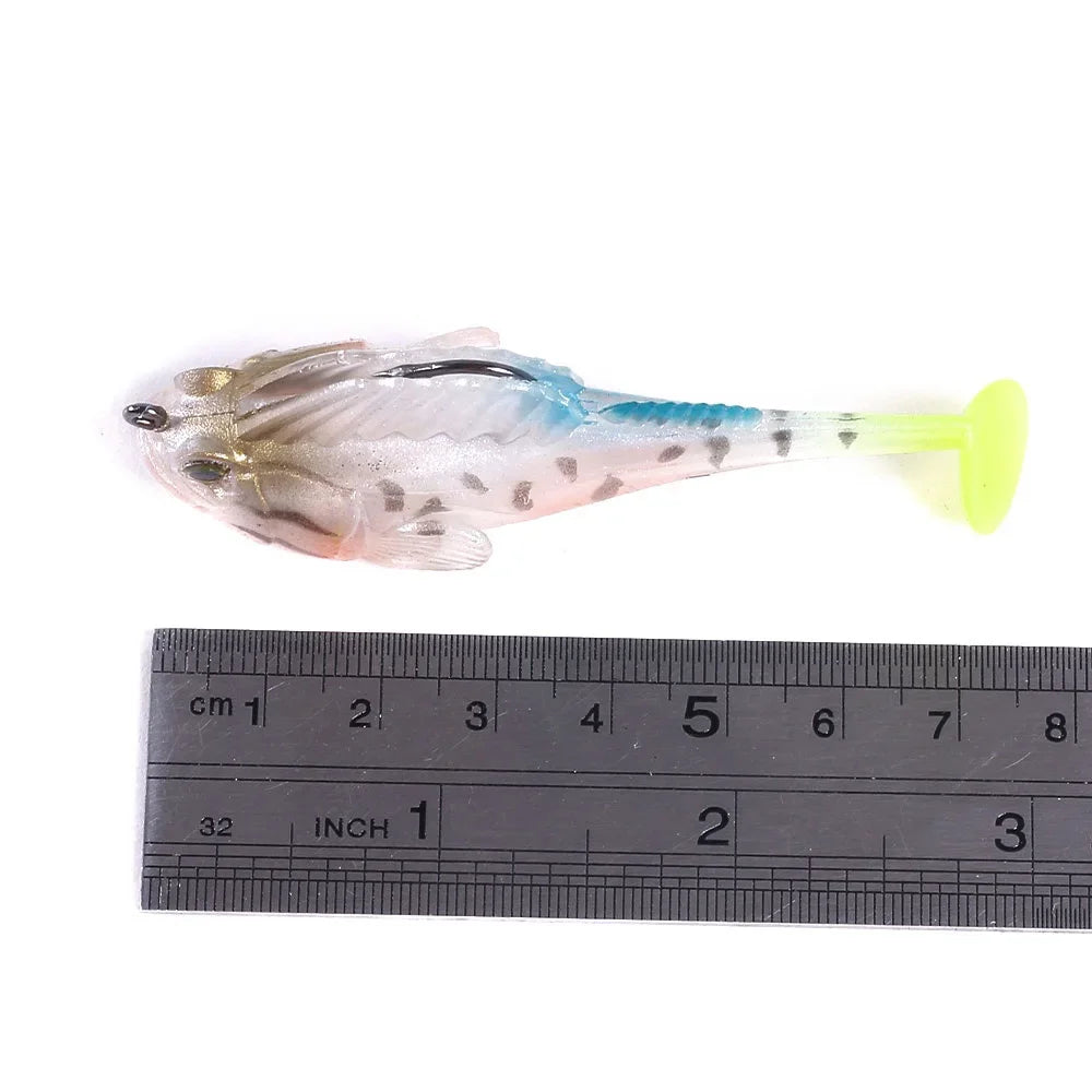 1 leurre de pêche en silicone Dark Sleeper Wobbler 7 g 14 g 20 g, leurre souple coulant, hameçon jig, swimbait pour la pêche au bar, au shad et à la perche.