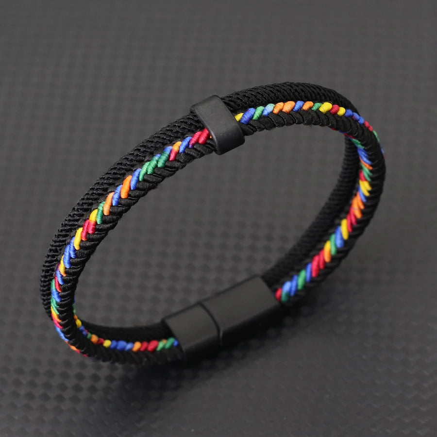 Noter 2025 Personalized Handmade Rope Bracelet For Men Detachable Buckle 4 Colors Grade A Ethnic Fabric Bangle Pulseria Homme