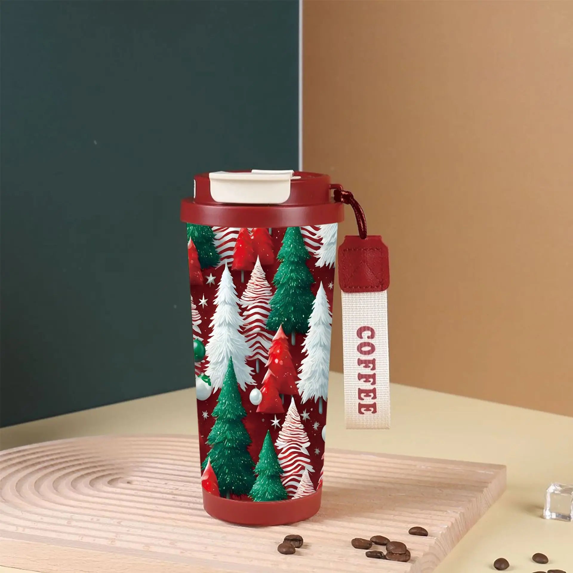 Christmas thermos cup 316 stainless steel lily of the valley coffee cup cartoon Christmas holiday gift