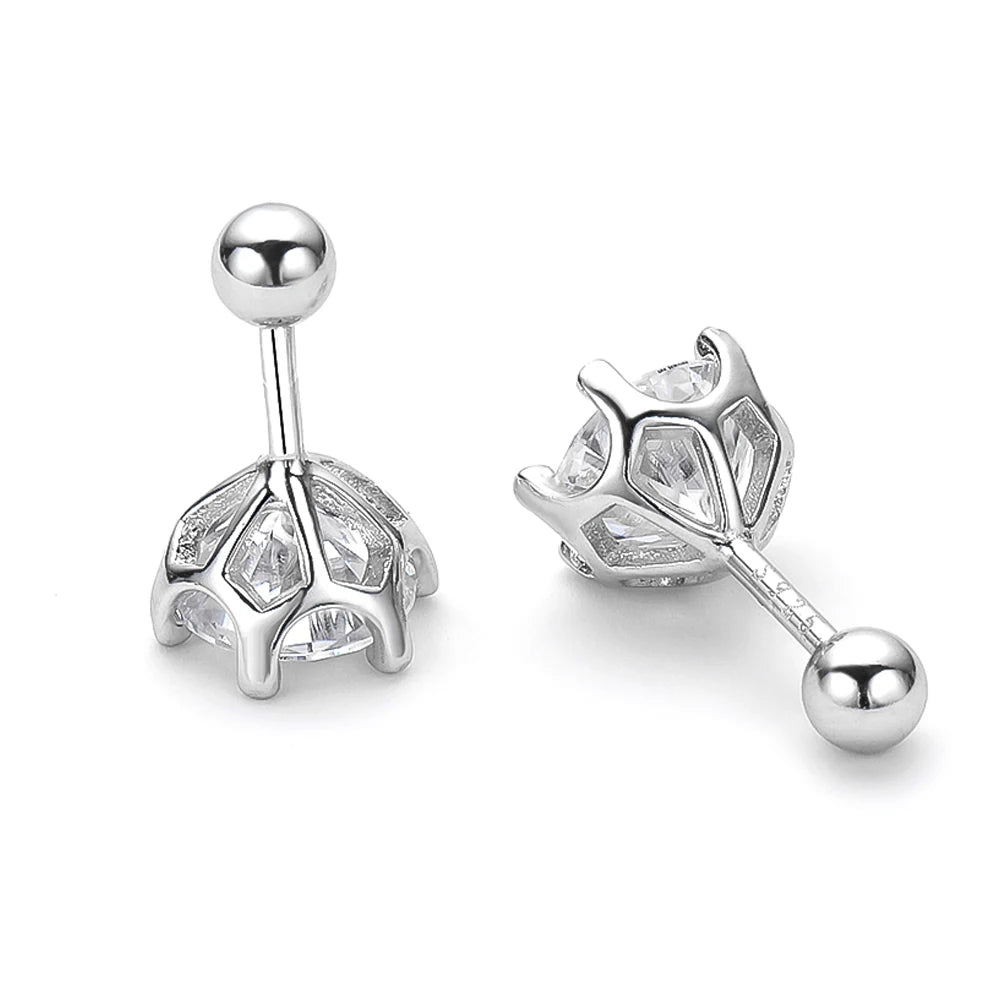 Serenity 0.5-2ct D VVS1 Moissanite Screw Earrings for Women Wedding Bridal 100% S925 Sterling Silver Earrings Anniversary Gift - Madeinsea©