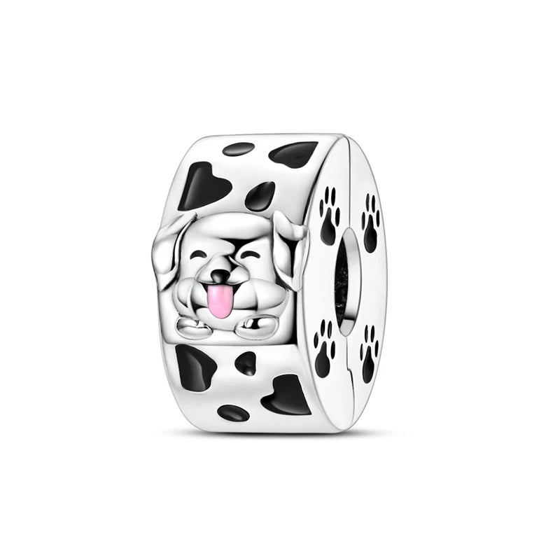 Charms 925 Silver Butterfly Flowers Colorful Zircon Silicone Spacer Beads Fit Pandach 925 Original Bracelets Fine DIY Jewelry