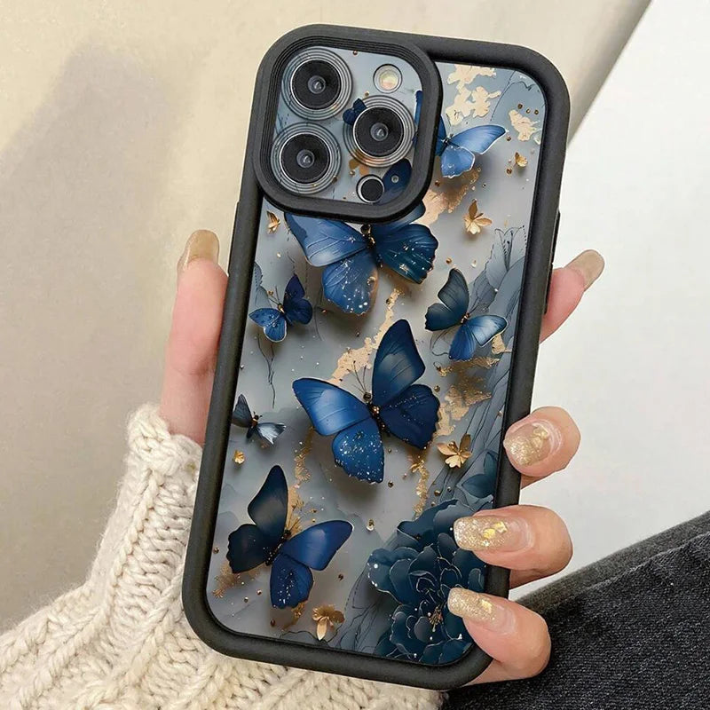 Phone Case For Xiaomi Redmi Note 14 13 12 12S 11 10 Pro 12C 13C 14C 11s 10s Plus 4G 5G Glow In The Dark Butterfly Design Cover