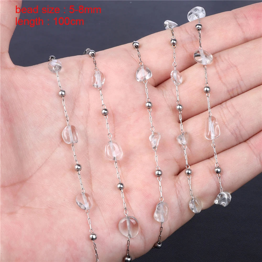 New Natural Stone Bead Clear Quartz Crystal Smooth Matte Faceted Spacer Beads DIY Handmade Bracelet Earrings For Jewelry Making