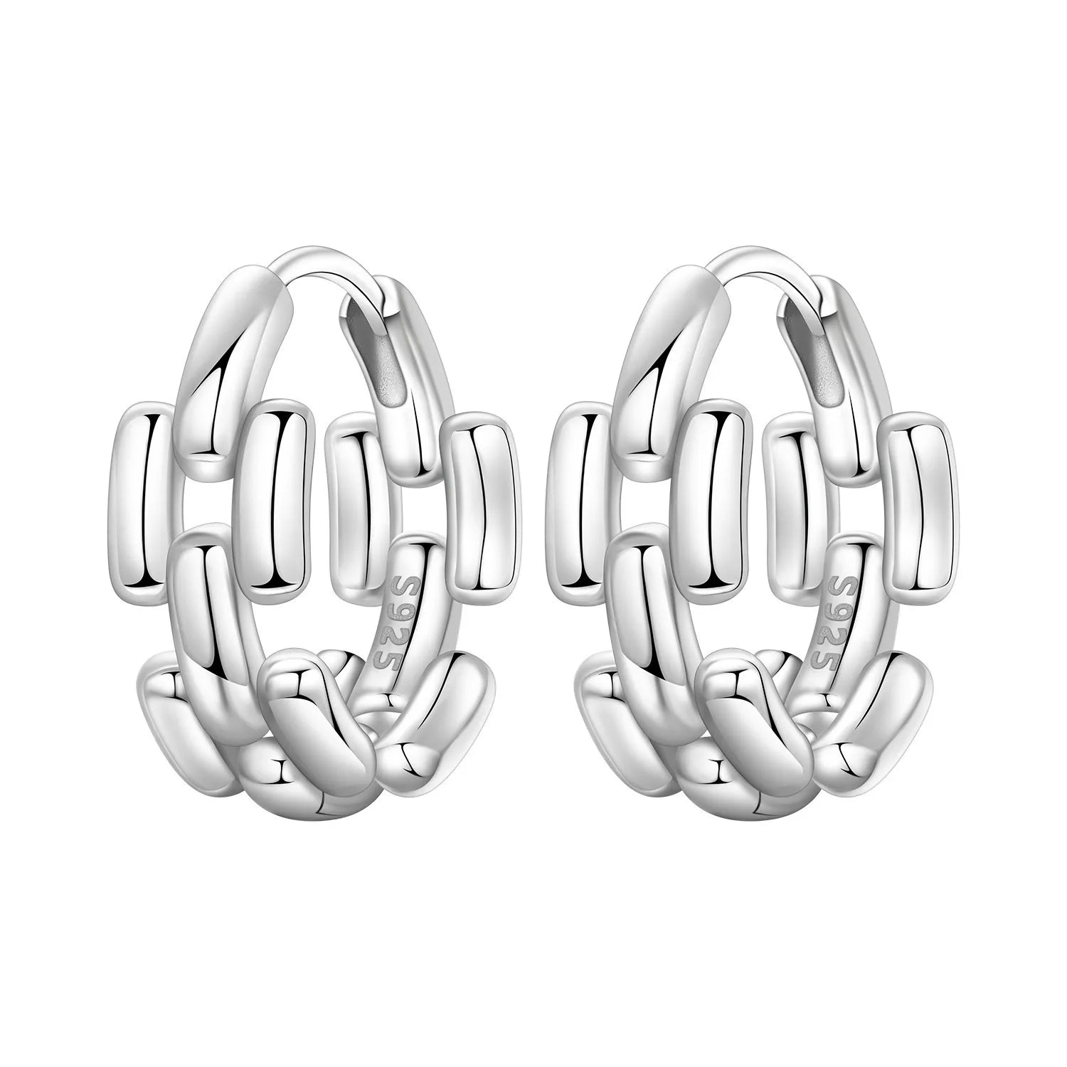 PANPOKI 925 Sterling Silver Vintage Carved Water Droplet Earrings Silver Hoop Earrings For Women Jewelry Original Party Gifts