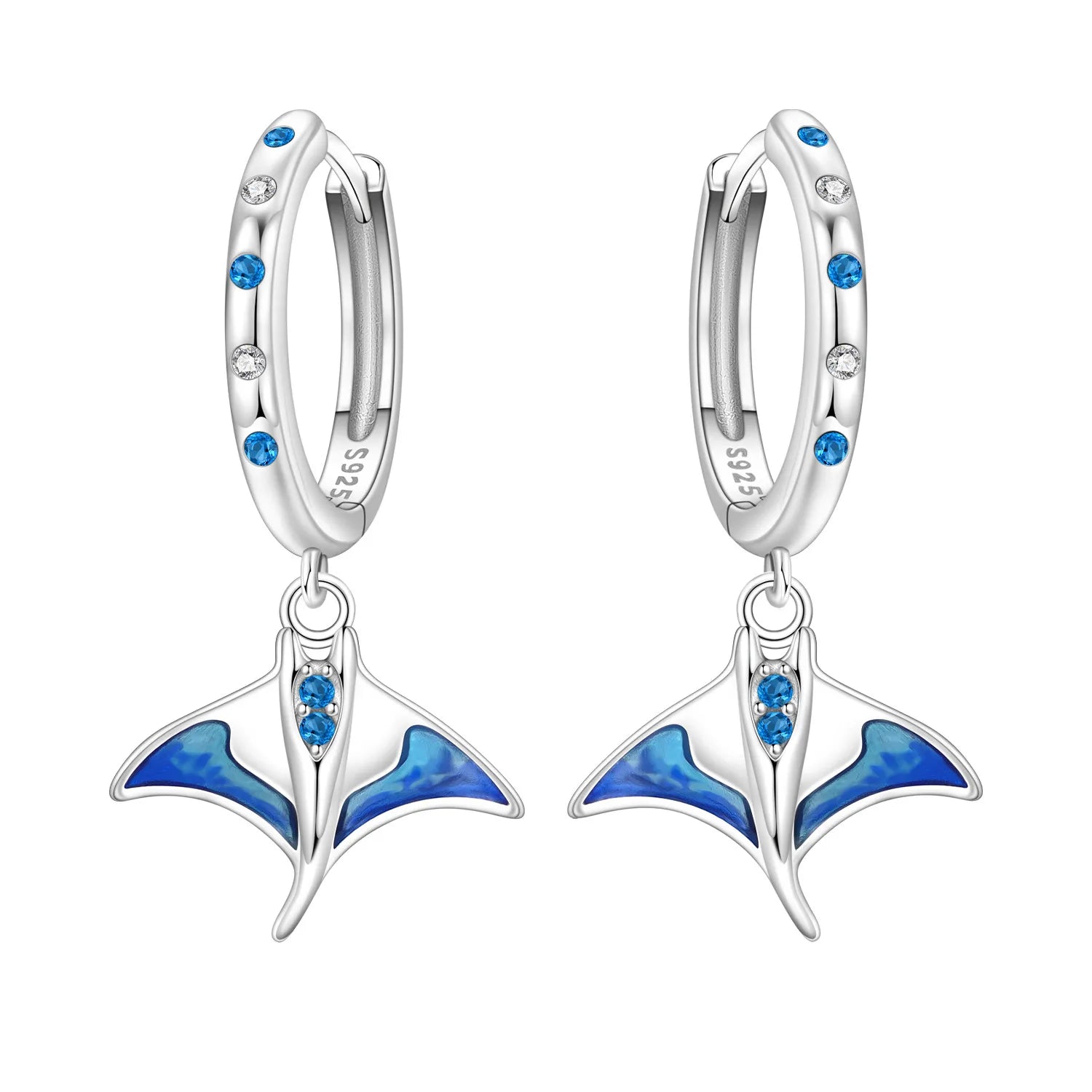 PANPOKI 925 Sterling Silver Dolphin Marine Animal Drop Earrings Women Earrings Charm Fashion Versatile Party Jewelry Gifts