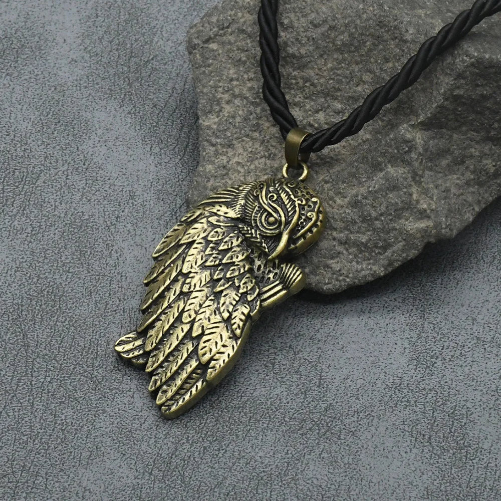 Norse Viking Odin Raven Pendants Necklaces For Women Men Vintage Amulets Talismans Jewlery Dropshipping