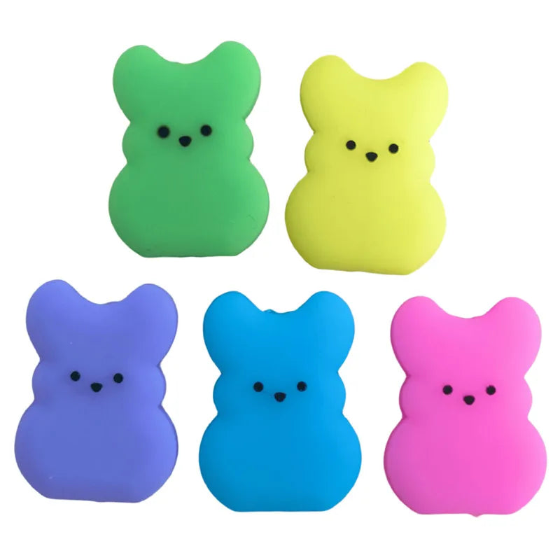 20 stücke Ostern Silikon Perlen Cartoon BPA FREI Food Grade Silikon DIY Schnuller Kette Perlen Baby Zahnen Spielzeug Schmuck Zubehör