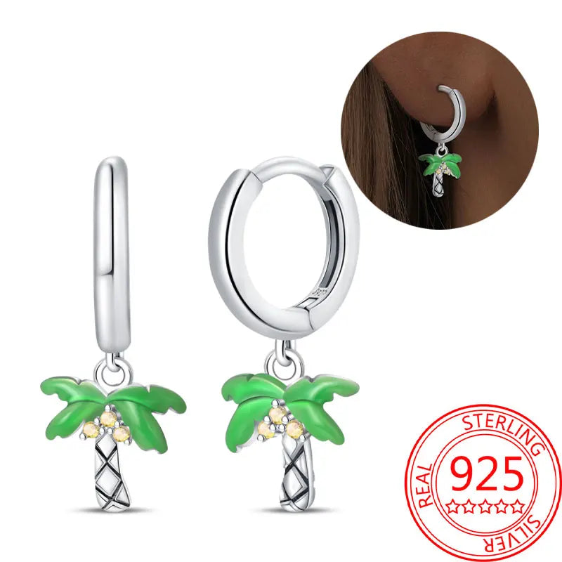 Hot Sale Bee Earrings For Girl Lovely Yellow Black Dancing Bee Happy S925 Hoop Earrings Birthday Gift Silver Jewelry