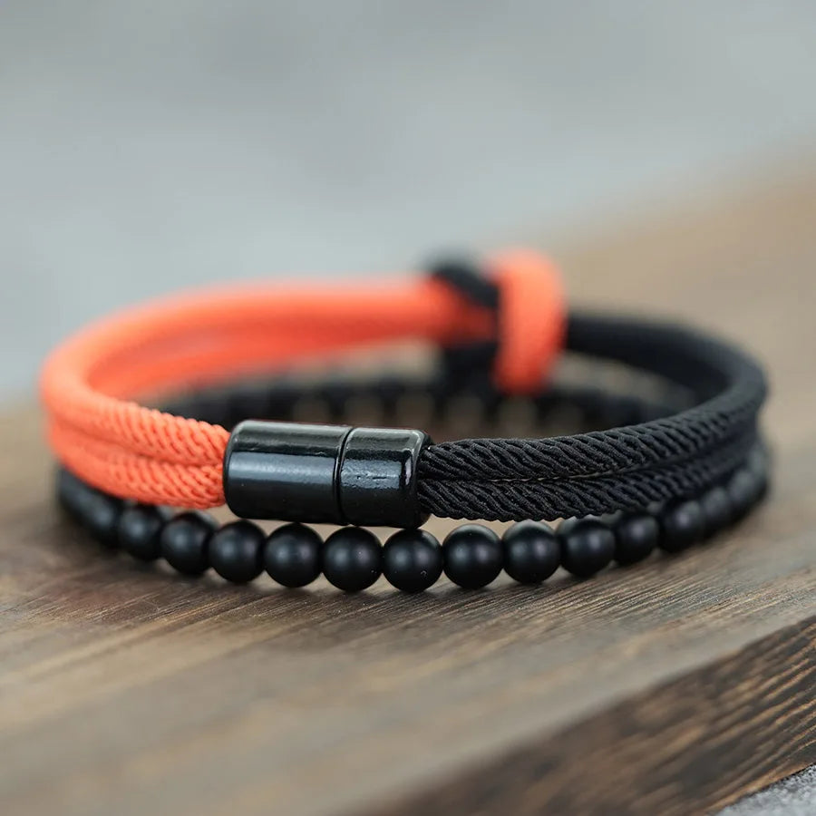 8 Styles Men Bracelet Set 2Pcs/Pair Grade A 4mm Bicolor Lucky Chinese Knot Cord Chain Braclet Pulseria Hombre Ukrainian Braslet