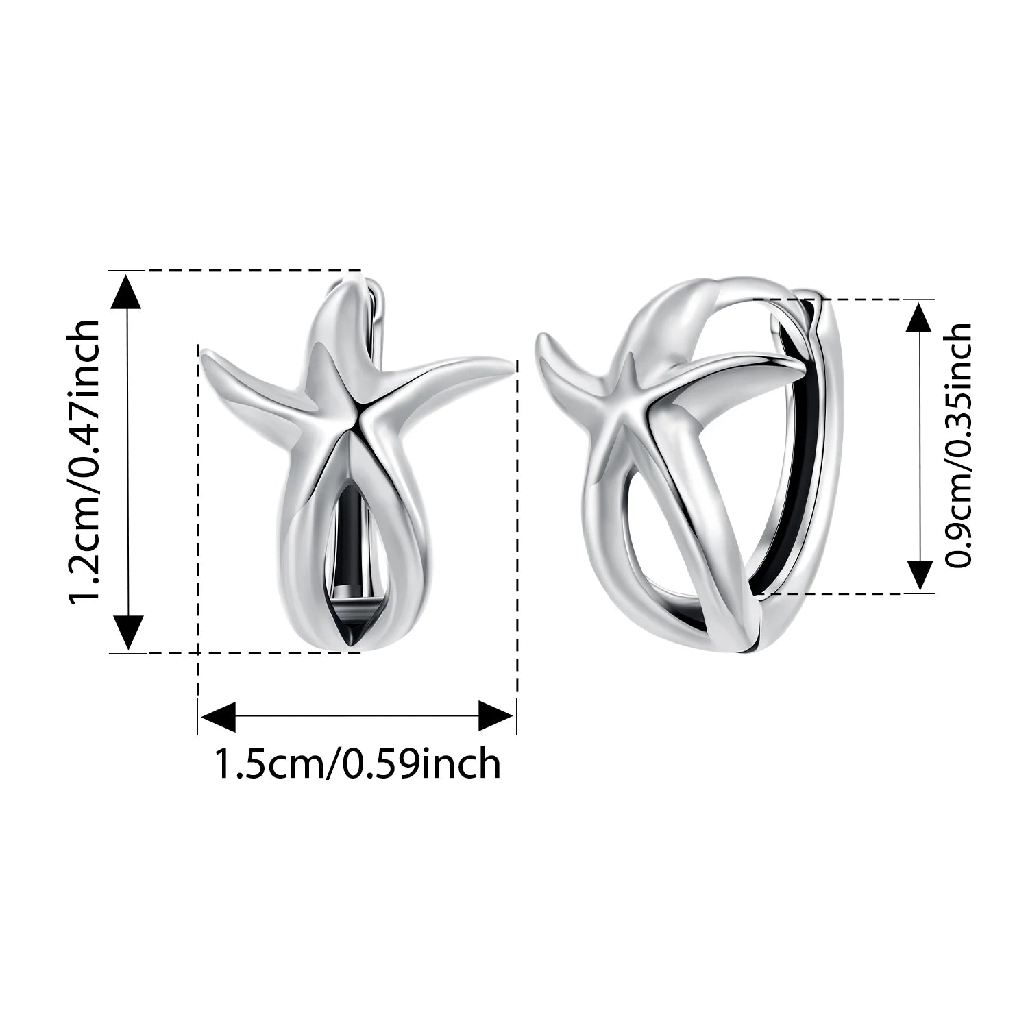 BISAER 925 Sterling Silver Turtle Stud Earrings Ice Cream Starfish Mermaid Hoop Earrings for Party Fine Jewelry Holiday Gift