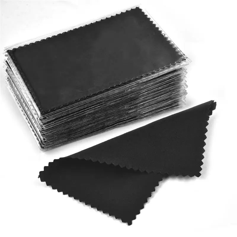 10*6.5cm/8*8cm 50pcs Silver Clean Polishing Cloth Soft Clean Wipe Wiping Cloth For Necklaces Rings Jewelry Clean Tool