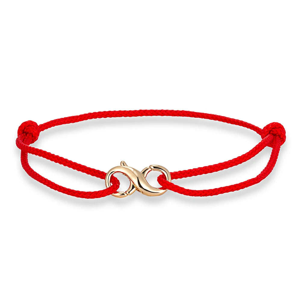 MKENDN Infinity Symbol Bracelet Lobster Clasp Mens Braided Thin Rope Bracelet With Carabiner Spring Clasp For Surfer Couple Gift