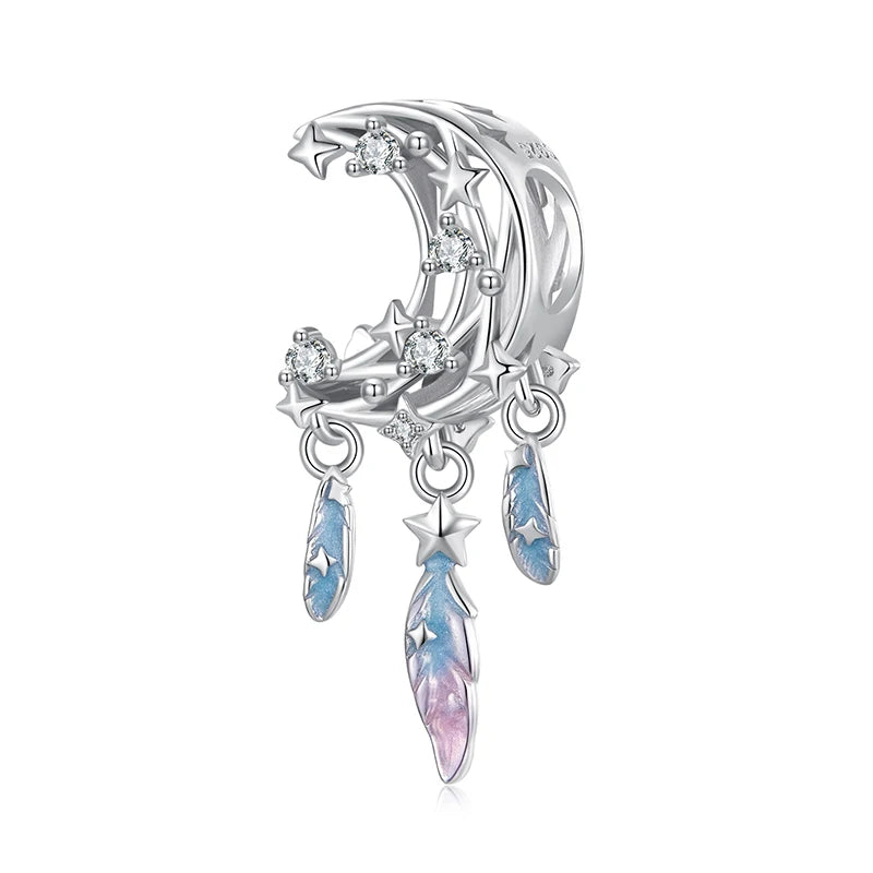 BAMOER Mond-Traumfänger-Anhänger aus 925er Sterlingsilber, passend für Original-Armbänder, DIY-Schmuckzubehör, Bamoer Beads BSC1104