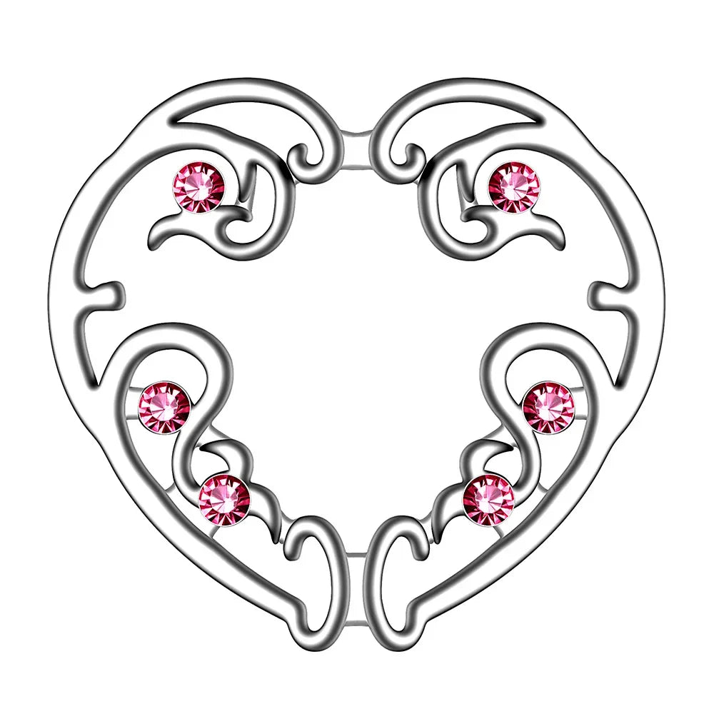 2PC Stainless Steel Fake Nipple Piercing Set Heart Sexy Crystal Nipple Ring Lot Piercing Body Jewelry Pack