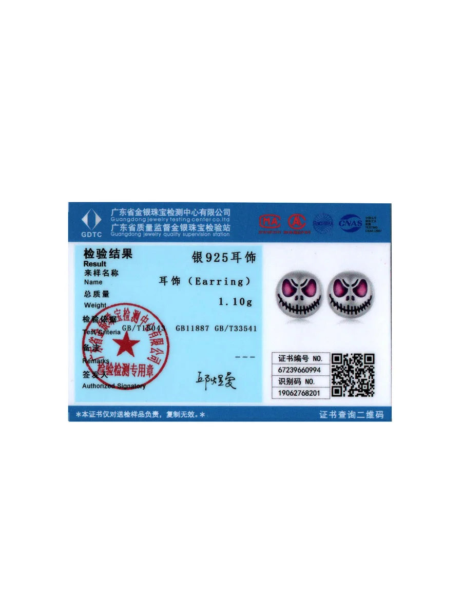 Bamoer Original 925 Sterling Silver Spider Earring Skull Grimace Ear Stud Animal For Women Men Halloween Party Gift Fine Jewelry